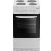 Zenith ZE503W 50cm Electric Single Oven with Solid Plate Hob - White Front View