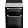 Zenith ZE605W twin cavity electric cooker with ceramic hob in white
