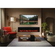 Fire FX Atmos 195R ultra-wide electric fire in large media wall