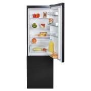 Front open view of NordMende RFF60405BL fridge freezer in black finish