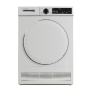 Front view of NordMende TDC81WH 8kg condenser dryer in white