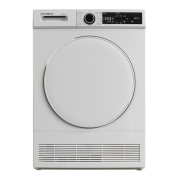 Front view of NordMende TDC91WH 9kg condenser dryer in white