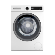 Front view of NordMende WMTA1410WH 10kg washing machine in white