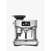 Front view of Sage Oracle Jet espresso machine in stainless steel finish