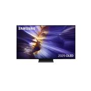 Front view of Samsung QE65S90FAEXXU 65 inch OLED Smart TV with ultra-slim bezel