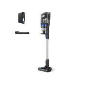Front view of VAX CLSV-PAKS cordless vacuum cleaner in graphite and blue