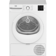 Front view of the Beko BM3T3822W 8kg Heat Pump Tumble Dryer in White
