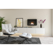 Henley Crete Bioethanol Wall Fire with matte black frame