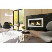 Henley Oslo White Bioethanol Wall Fireplace with dual burners