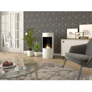 Henley Paris Bioethanol Stove in white finish with real flame effect