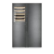 Liebherr XRCbs 5295 Peak BlackSteel side-by-side wine and food storage fridge-freezer