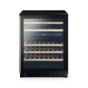 Rangemaster RDZ6046BL 60cm dual-zone wine cabinet in black with stainless steel trim