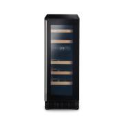 Rangemaster RWC3018BL 30cm wine cabinet in black with stainless steel trim