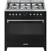 Smeg A1BL-9 - 90cm Opera Dual Fuel Range Cooker - Black