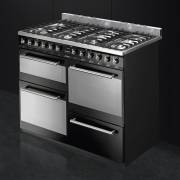 Smeg SYD4110BL - 110cm Symphony Dual Fuel Range Cooker - Gloss Black