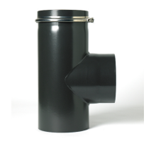 5″ T-Piece with Cap Matt Black Flue Pipe 