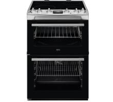 AEG CCX6530ACM electric cooker stainless steel front view with ceramic hob
