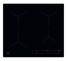 AEG SO64IA0SCB induction hob top-down view showing four cooking zones