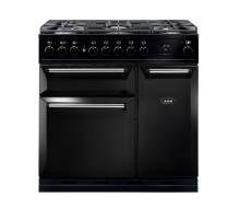 AGA MDX90DFBLK Masterchef Deluxe Dual Fuel Black Range Cooker 121230