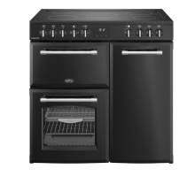 Belling Farmhouse FH90EBLK 90cm Electric Ceramic Range Cooker - Black
