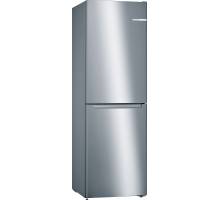 Bosch KGN34NLEAG fridge freezer in silver with top fridge and bottom freezer doors open