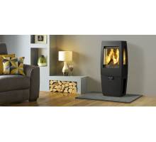 Box mounted Dovre Sense 203 with side windows in Matt Black mi