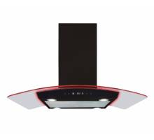 CDA EKPK90BL Curved Glass Island Hood with LED Edge Lighting 