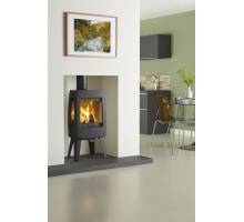 Dovre Sense 103 Wood Burning Stove - Grey Enamel with Glass Sides and Legs