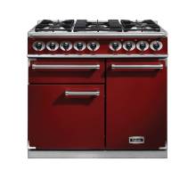 Falcon F1000DXDFRDNM - 1000 Deluxe Dual Fuel Cherry Red Nickel Range Cooker 98640