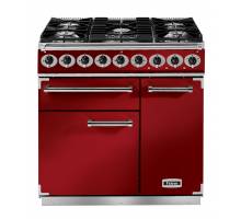 Falcon F900DXDFRDNM - 900 De Luxe Dual Fuel Cherry Red Nickel Range Cooker 87080