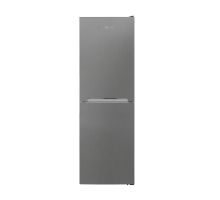 Front open view of NordMende RFF60405SL fridge freezer in a silver finish