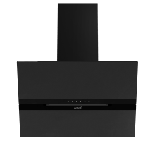 Front view of Culina CATAGM60MB 60cm angled cooker hood with matt black glass and hidden controls