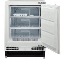 Front view of Culina FBUF60E undercounter freezer with open drawers and LED light