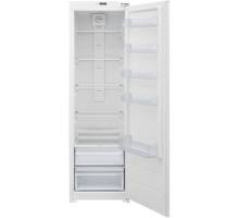 Front view of Culina FFTL60E integrated tall larder fridge with glass shelves and salad crispers