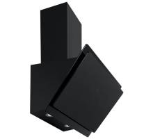 Front view of Culina ICON60H 60cm angled black glass cooker hood with LED touch controls