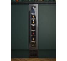 Front view of Culina UBBKWC15 15cm freestanding wine cooler in black glass with LED display