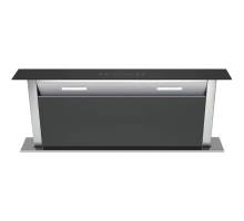 Front view of Culina UBDDGS90ABK1 90cm downdraft extractor with black glass and stainless steel finish