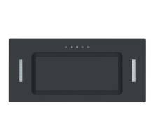 Front view of Culina UBICON52BK.1 52cm black glass canopy cooker hood with touch controls and LED lights