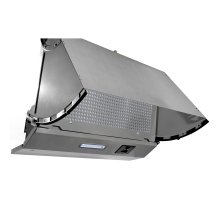 Front view of Culina UBINTD60SV.2 60cm integrated silver cooker hood with black slider controls