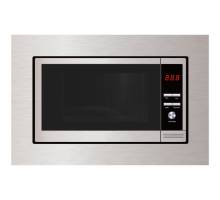 Front view of Culina UBMICL20SS.1 built-in microwave in stainless steel with LED display and push-button controls