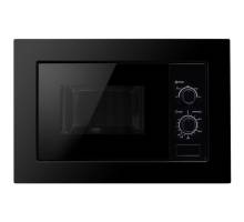 Front view of Culina UBPBK20LC.1 built-in microwave in black with rotary dial controls