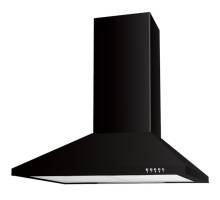 Front view of Culina UBSCH60BK.1 60cm black chimney cooker hood with push button controls