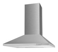 Front view of Culina UBSCH60SS.1 60cm stainless steel chimney cooker hood with push button controls
