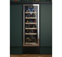 Front view of Culina UBSSWC30 30cm freestanding wine cooler with LED display and wooden shelves