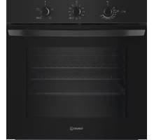 Front view of Indesit IO232HBUK built-in black single oven with XXL capacity
