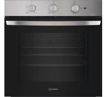 Front view of Indesit IO232HXUK built-in single oven in stainless steel finish