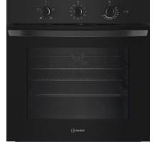 Front view of Indesit IO233BUK built-in single oven in black finish