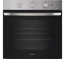 Front view of Indesit IO233XUK built-in single oven in stainless steel finish