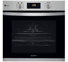 Front view of Indesit KFWS3844HIXUK built-in steam oven in stainless steel
