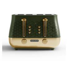 Front view of Morphy Richards Cassini 4-slice toaster in Olivine Green